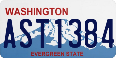 WA license plate AST1384