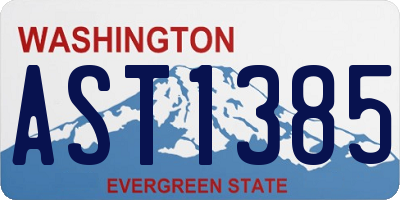 WA license plate AST1385