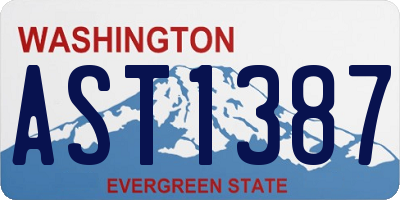 WA license plate AST1387