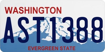WA license plate AST1388