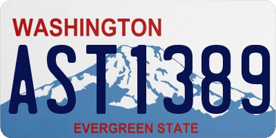 WA license plate AST1389