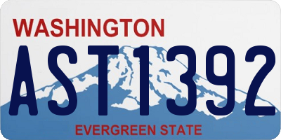 WA license plate AST1392