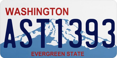 WA license plate AST1393