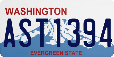 WA license plate AST1394