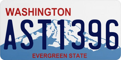 WA license plate AST1396