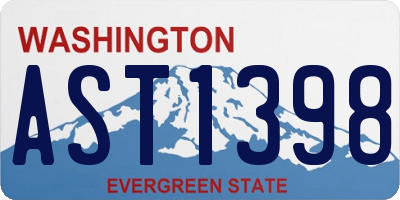 WA license plate AST1398