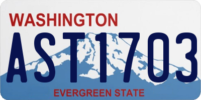 WA license plate AST1703