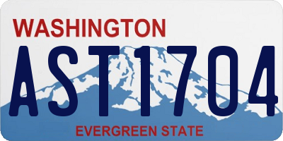 WA license plate AST1704
