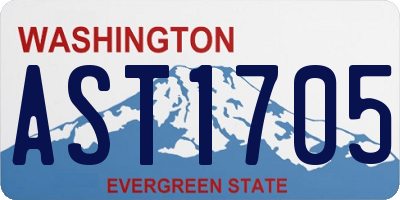 WA license plate AST1705