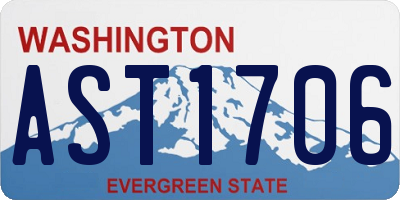 WA license plate AST1706