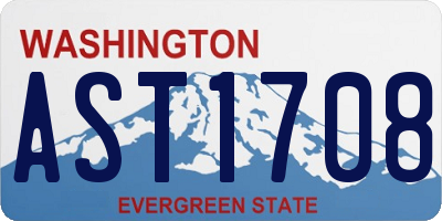 WA license plate AST1708