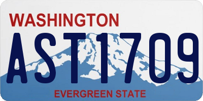 WA license plate AST1709