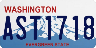 WA license plate AST1718