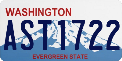 WA license plate AST1722