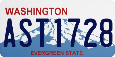 WA license plate AST1728