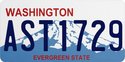 WA license plate AST1729