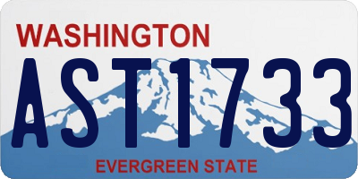 WA license plate AST1733