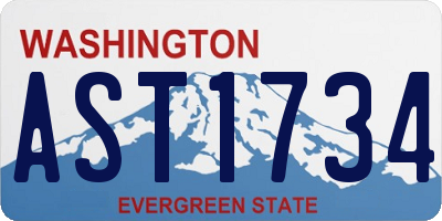 WA license plate AST1734