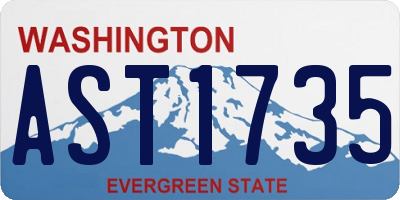 WA license plate AST1735
