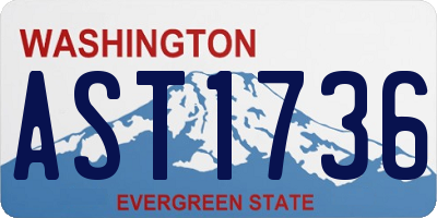 WA license plate AST1736