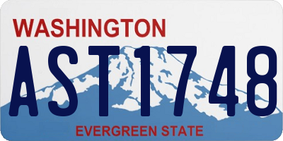 WA license plate AST1748
