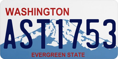 WA license plate AST1753