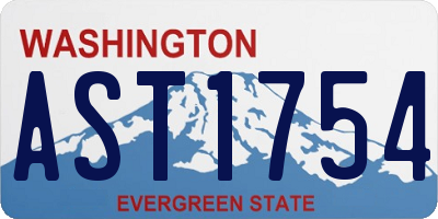 WA license plate AST1754