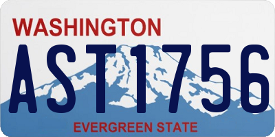 WA license plate AST1756