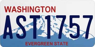 WA license plate AST1757