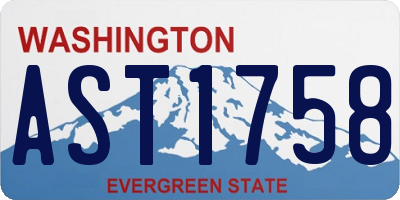 WA license plate AST1758
