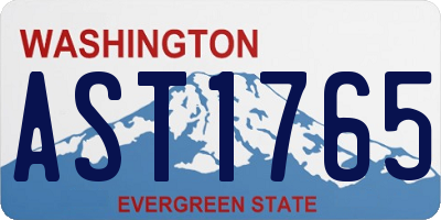 WA license plate AST1765