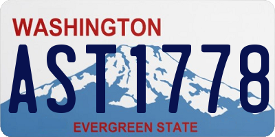 WA license plate AST1778