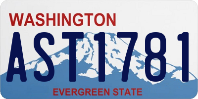 WA license plate AST1781