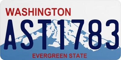 WA license plate AST1783