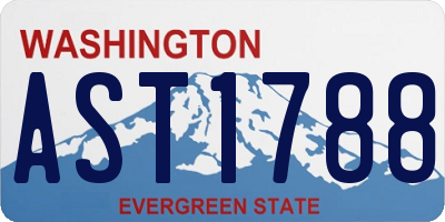 WA license plate AST1788