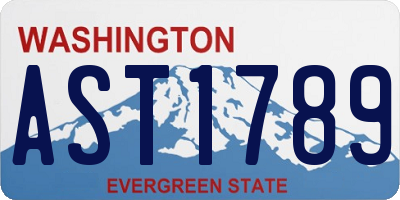 WA license plate AST1789