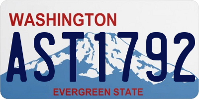 WA license plate AST1792