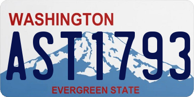 WA license plate AST1793