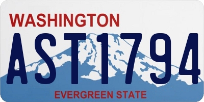 WA license plate AST1794