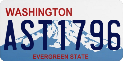 WA license plate AST1796