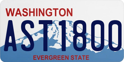 WA license plate AST1800