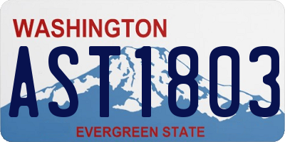 WA license plate AST1803