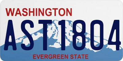 WA license plate AST1804