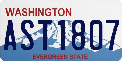 WA license plate AST1807
