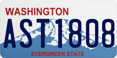 WA license plate AST1808