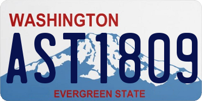 WA license plate AST1809