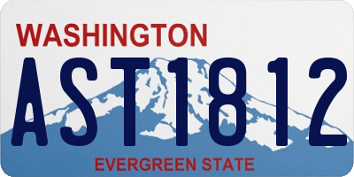 WA license plate AST1812