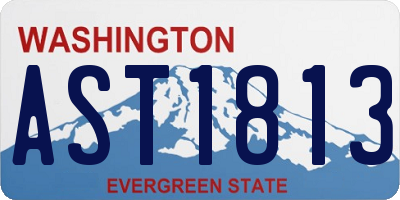 WA license plate AST1813