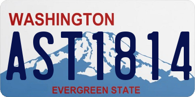 WA license plate AST1814