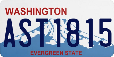 WA license plate AST1815